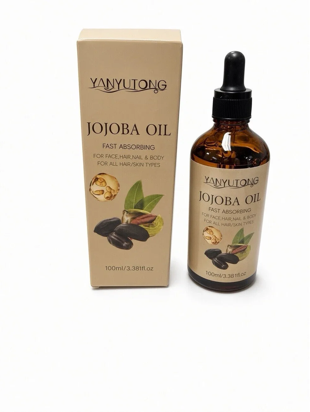 YANYUTONG Jojoba Oil 100ml Face Hair Nail Body Fast Absorbing Moisturizing